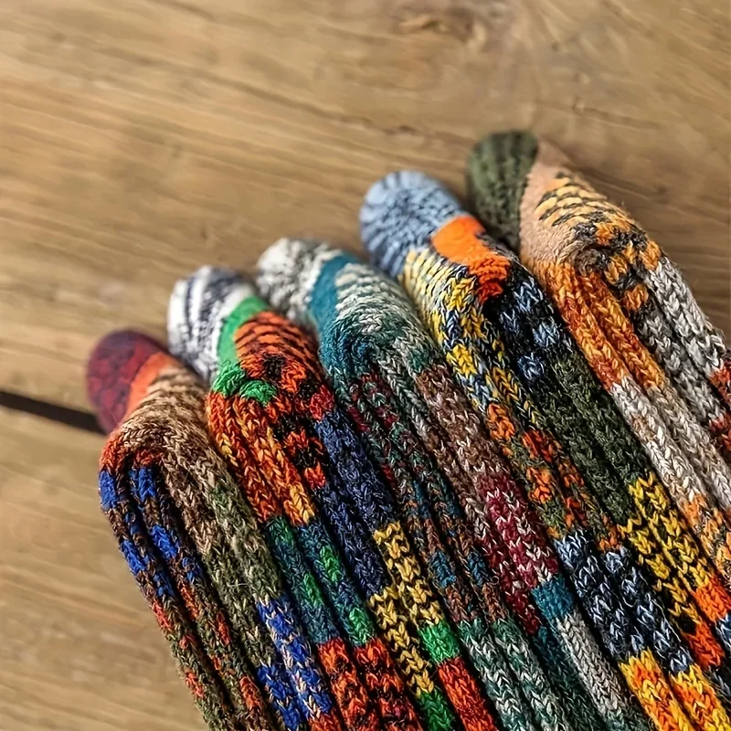 Thermal Sock Winter - 5 pairs of retro ethnic style