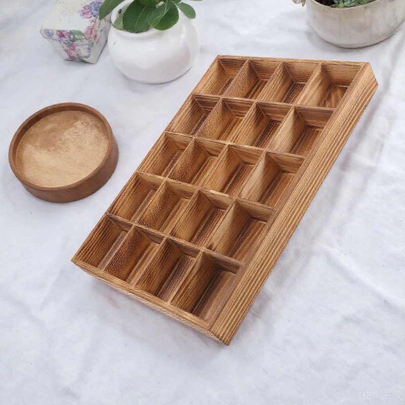 Sock Organizer Tray - 1pc 20-Compartment Wooden Underwear Organizer Drawer