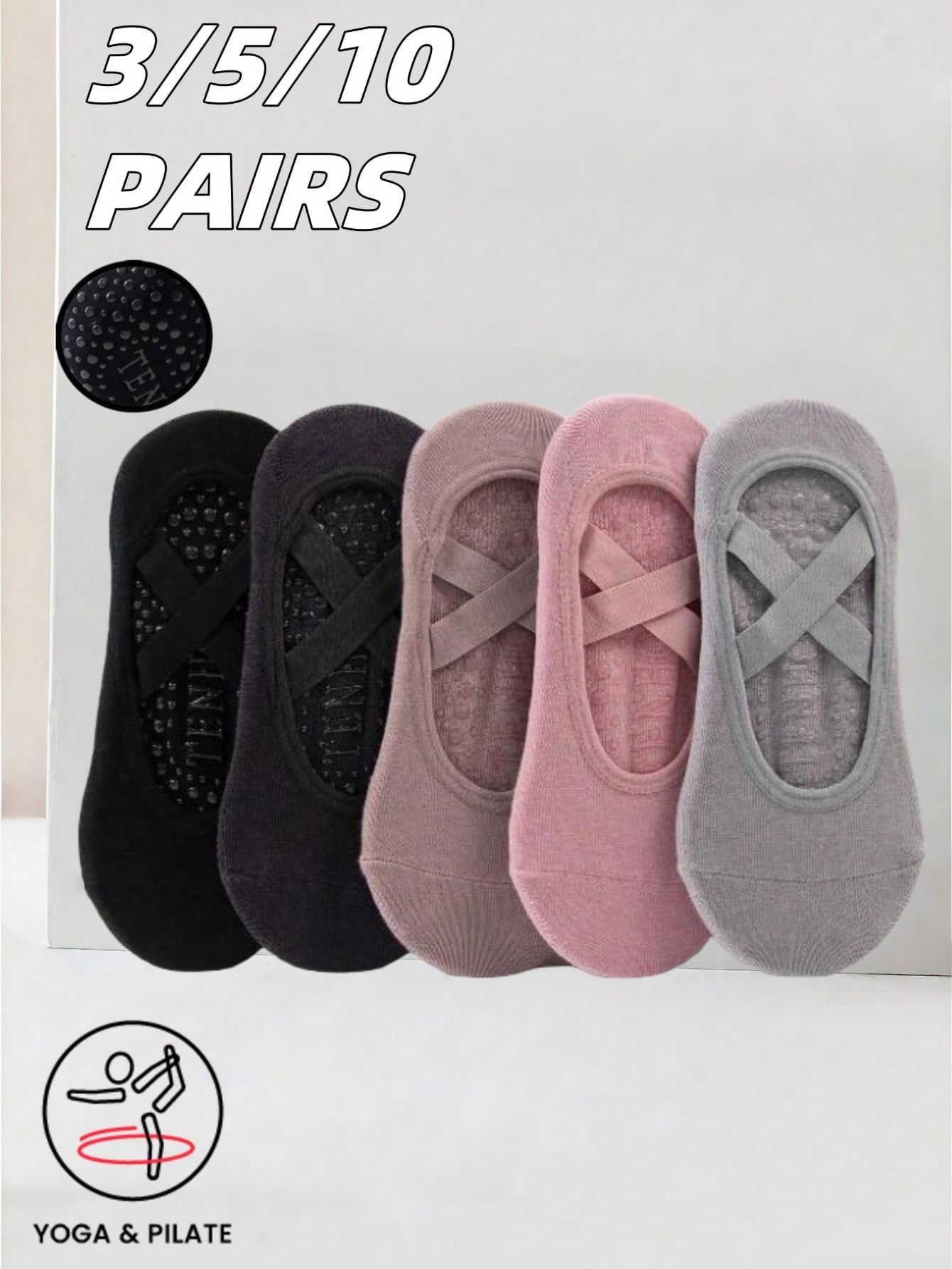 Grip Sock Yoga - Anti-slip silicone sole yoga socks with