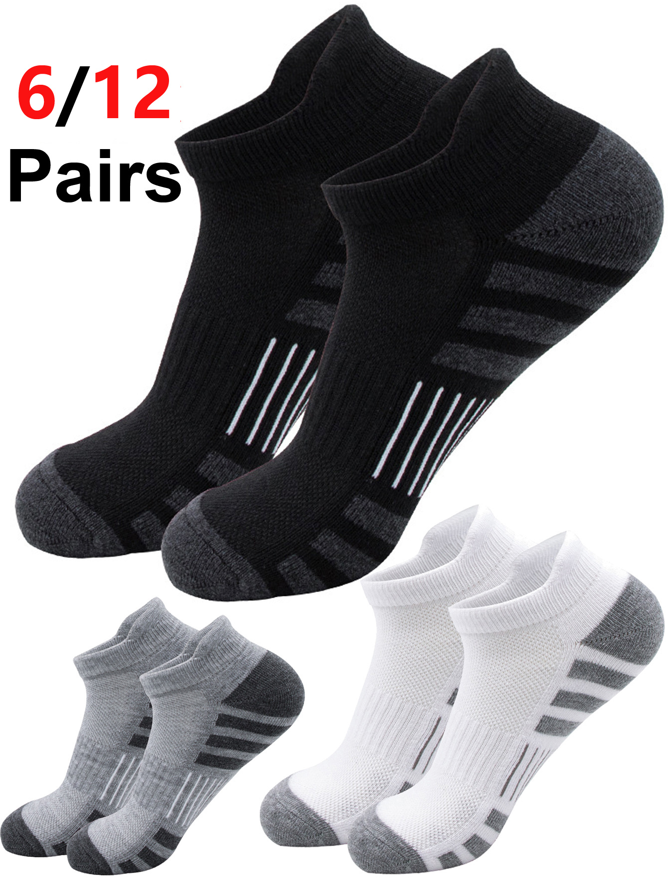 6/12Pairs Low Cut Ankle Athlet - đánh giá và giá Athletic Sock Cushion