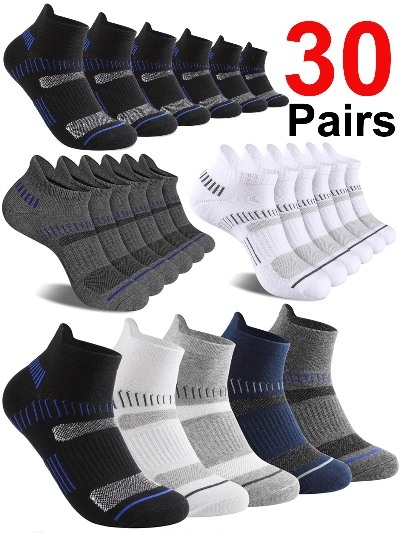 30 Pairs Ankle Socks Men Athle - đánh giá và giá Ankle Sock Low Cut