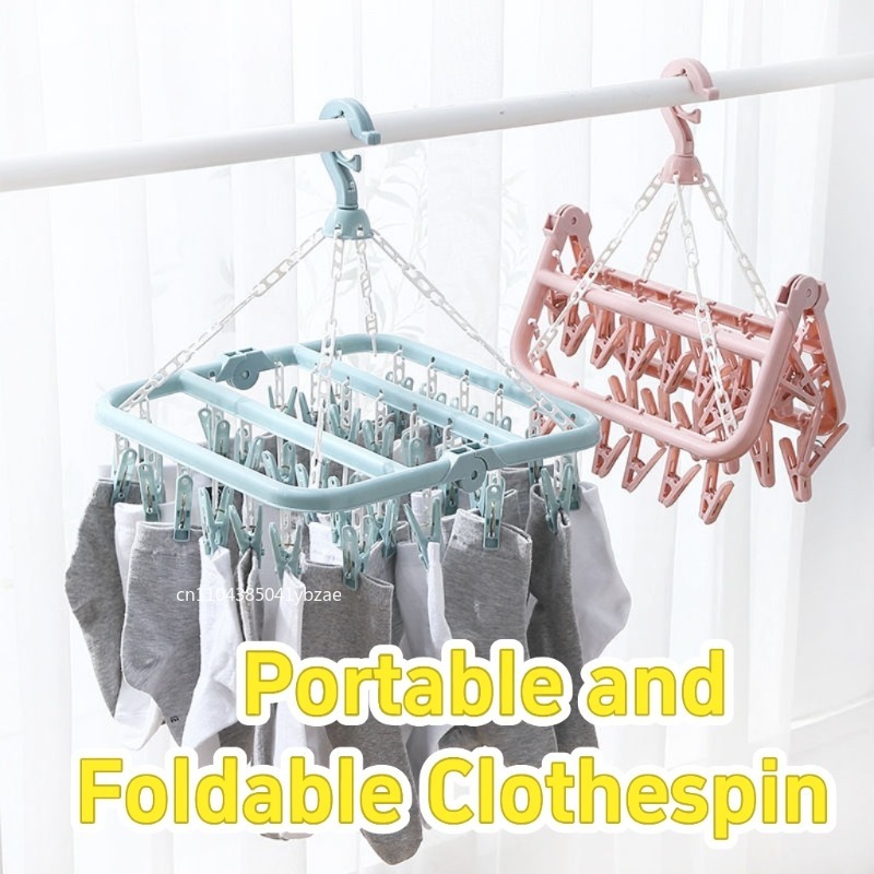 32 Clips Folding Clothes Dryer - đánh giá và giá Sock Organizer Tray