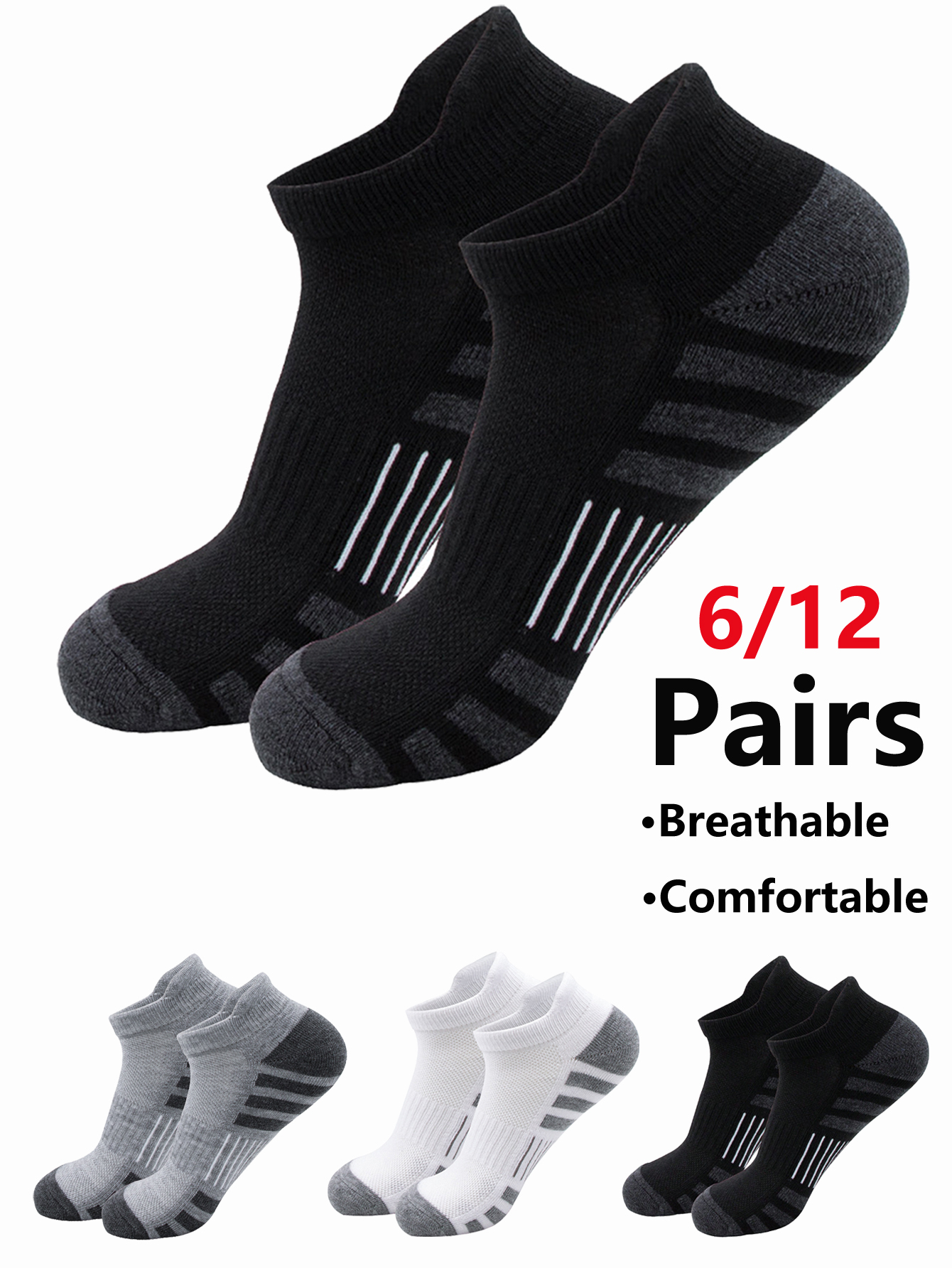 6/24 Pairs Cushioned Breathabl - đánh giá và giá Athletic Sock Cushion
