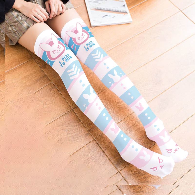 Game OW D.Va Cartoon Printed K - đánh giá và giá Silk Sock Bamboo
