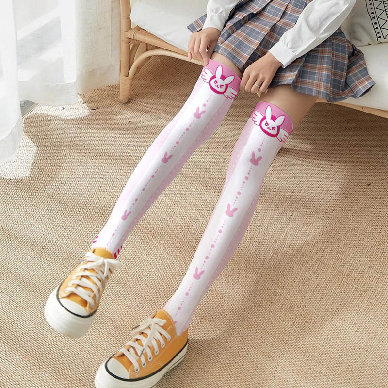 Game OW D.Va Cartoon Printed K - đánh giá và giá Silk Sock Bamboo