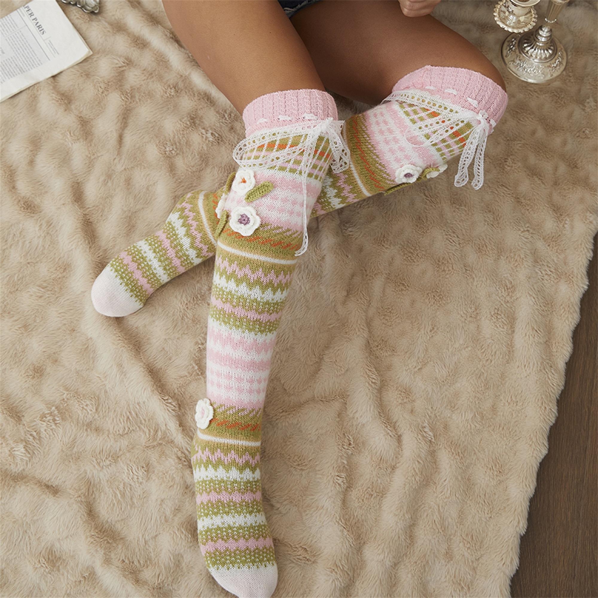 Elegant Crochet Lace Thigh Hig - đánh giá và giá Silk Sock Bamboo