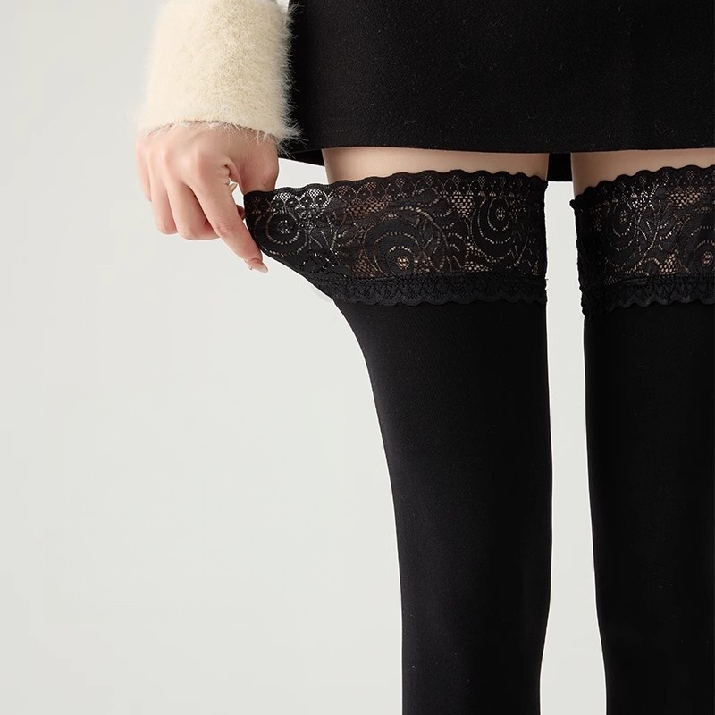 100D Sexy Stockings Retro Lace - đánh giá và giá Thigh High Sock Stay Up