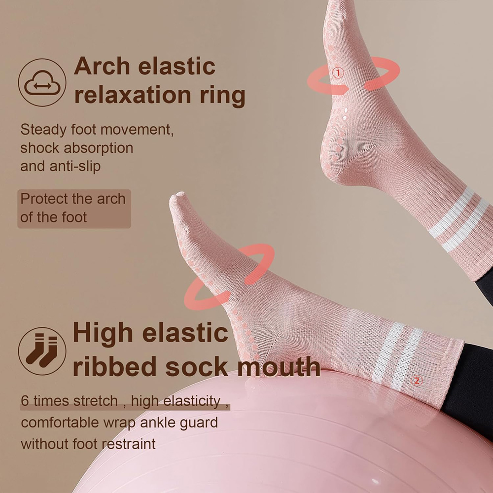 Yoga Pilates Socks with Grips  - đánh giá và giá No Show Sock Women