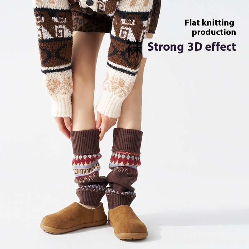 ​Fair Isle Knitted Leg Warmers - đánh giá và giá Boot Sock Slouchy