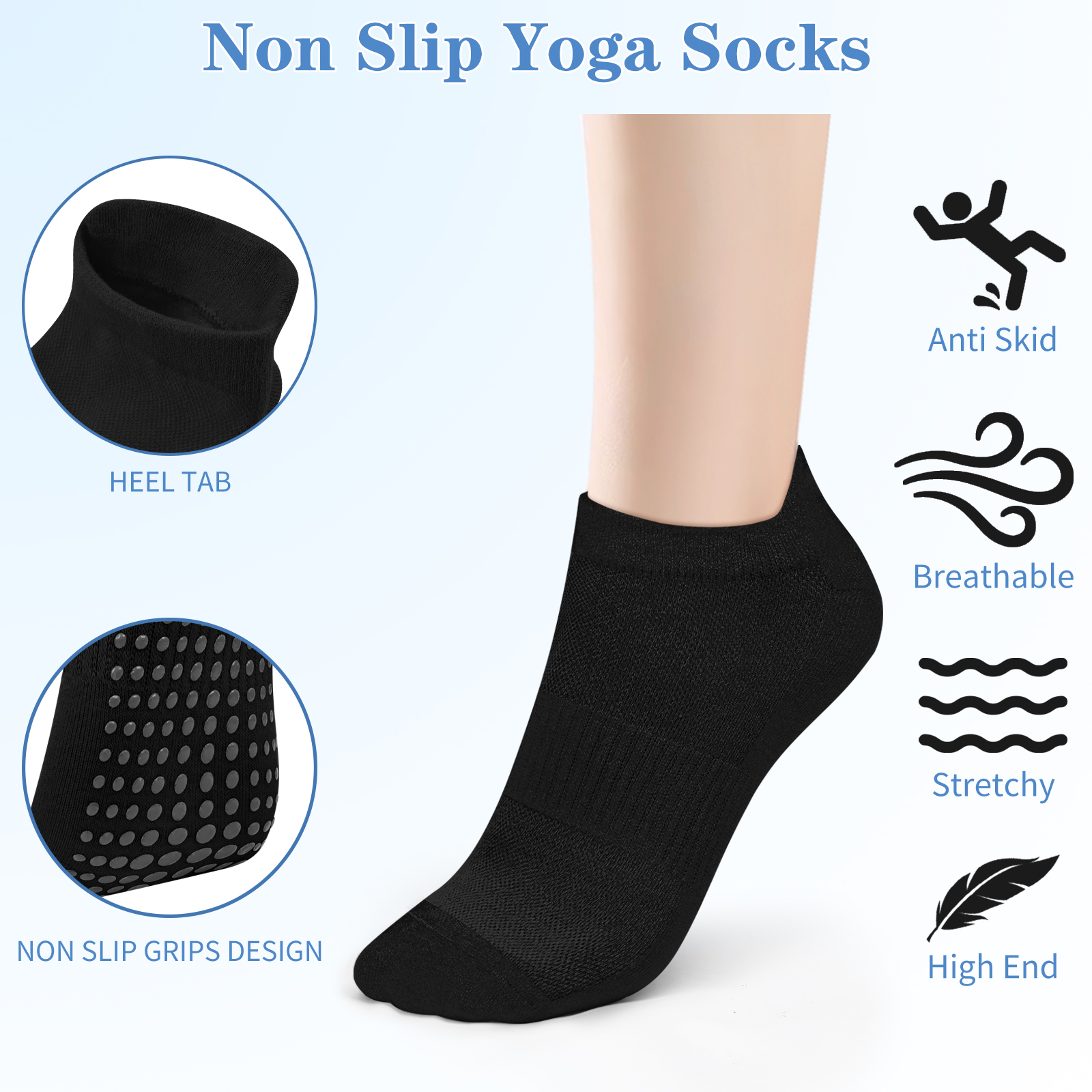 3 Pairs Yoga Socks Women Cotto - đánh giá và giá No Show Sock Women